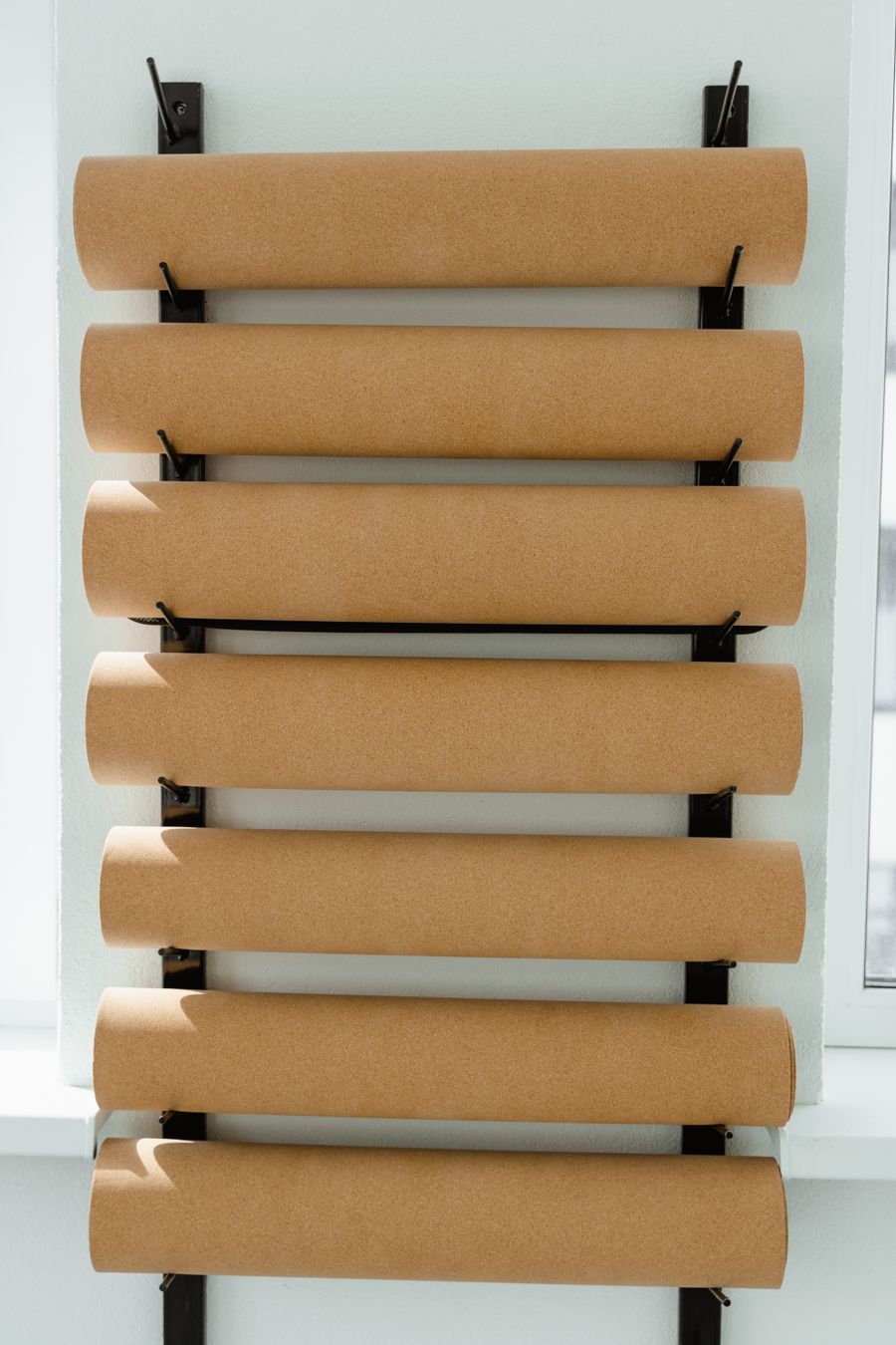 Foam rollers organised in a training space