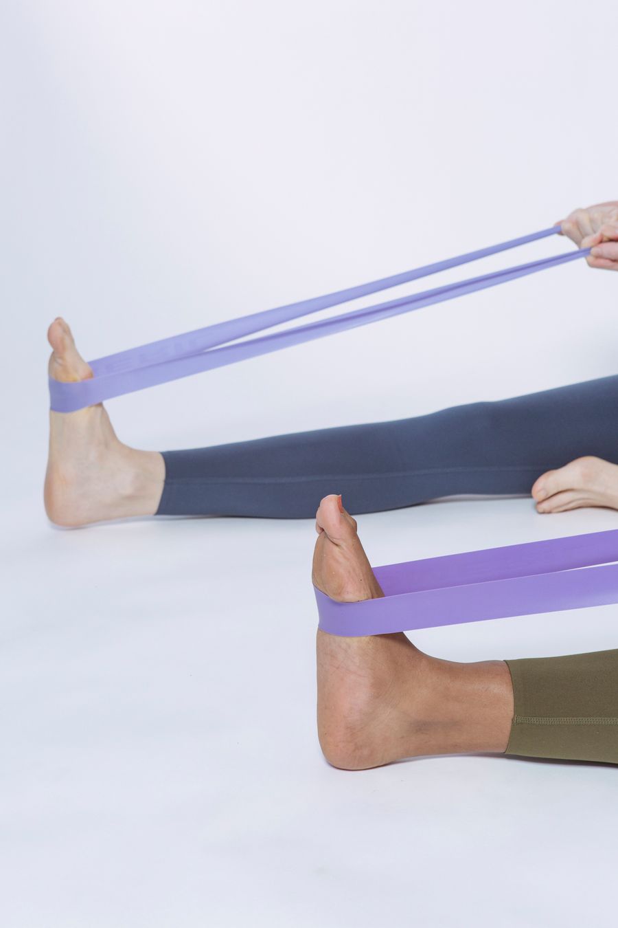 Colourful resistance loop bands laid out on a smooth surface